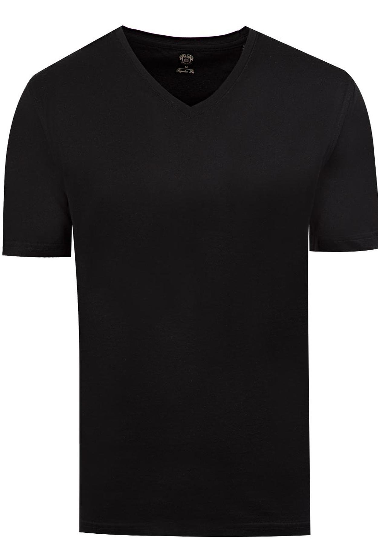 Ds Damat Regular Fit Siyah Düz T-Shirt