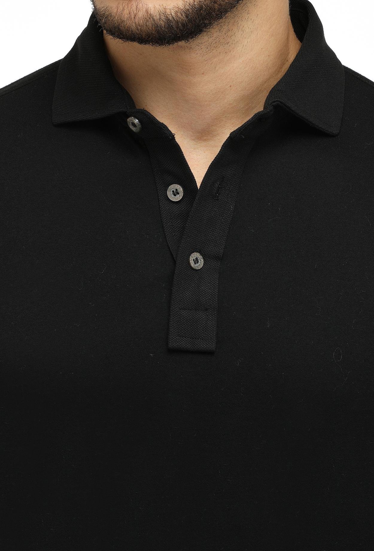 Ds Damat Regular Fit Siyah Düz T-Shirt