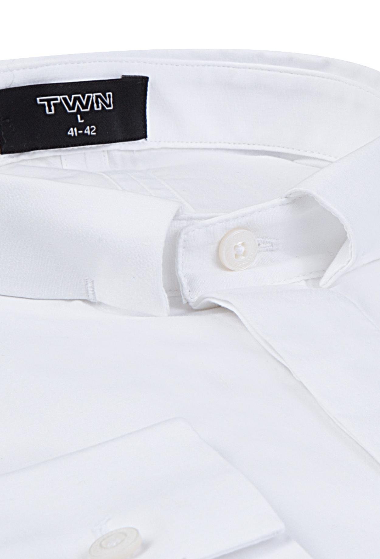 Twn Slim Fit Beyaz Düz Gömlek