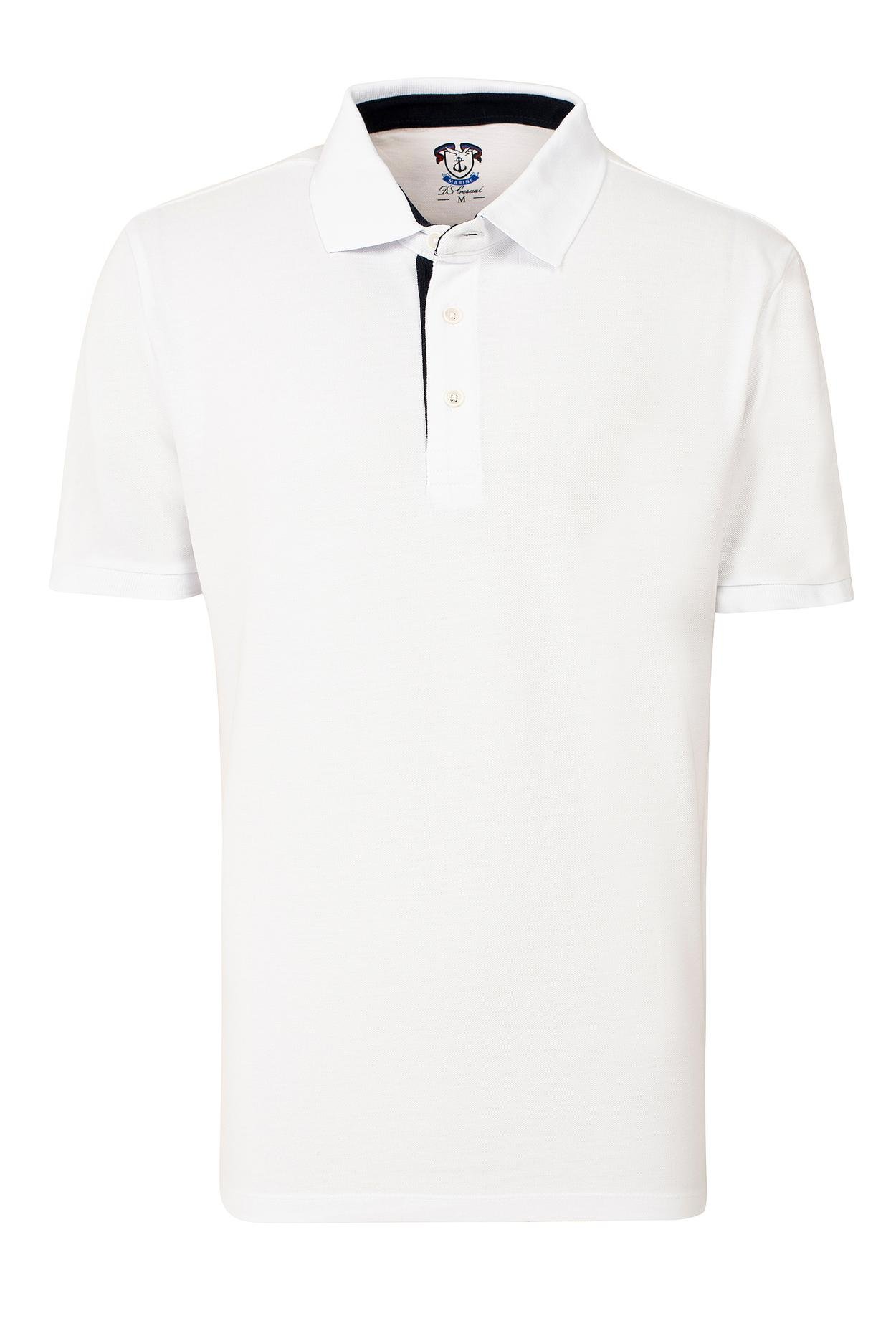 Ds Damat Regular Fit Beyaz Pike Dokulu T-shirt