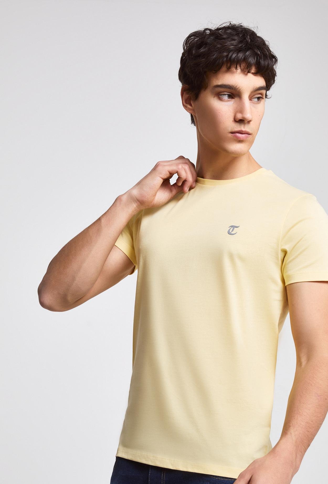 Twn Slim Fit Sarı Düz T-Shirt