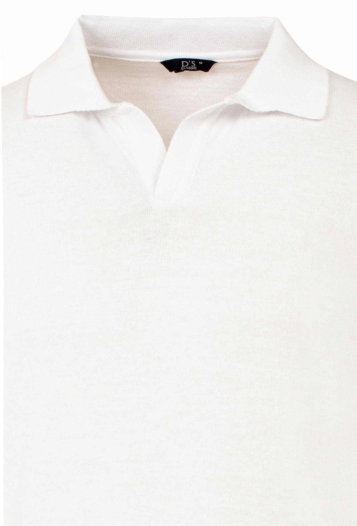 Ds Damat Regular Fit Beyaz Düz Örgü T-Shirt