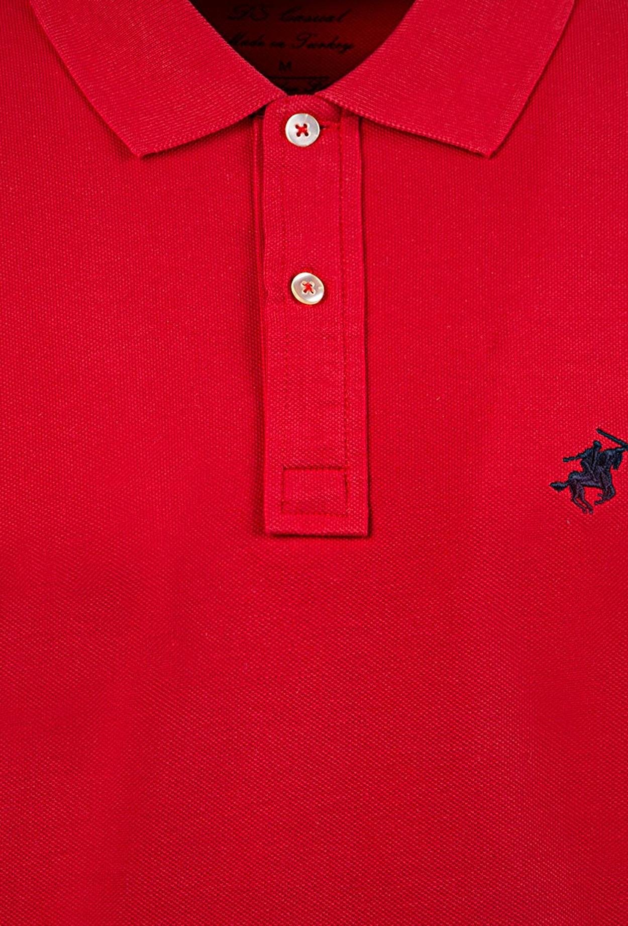 Ds Damat Regular Fit Kırmızı Pike Dokulu T-Shirt