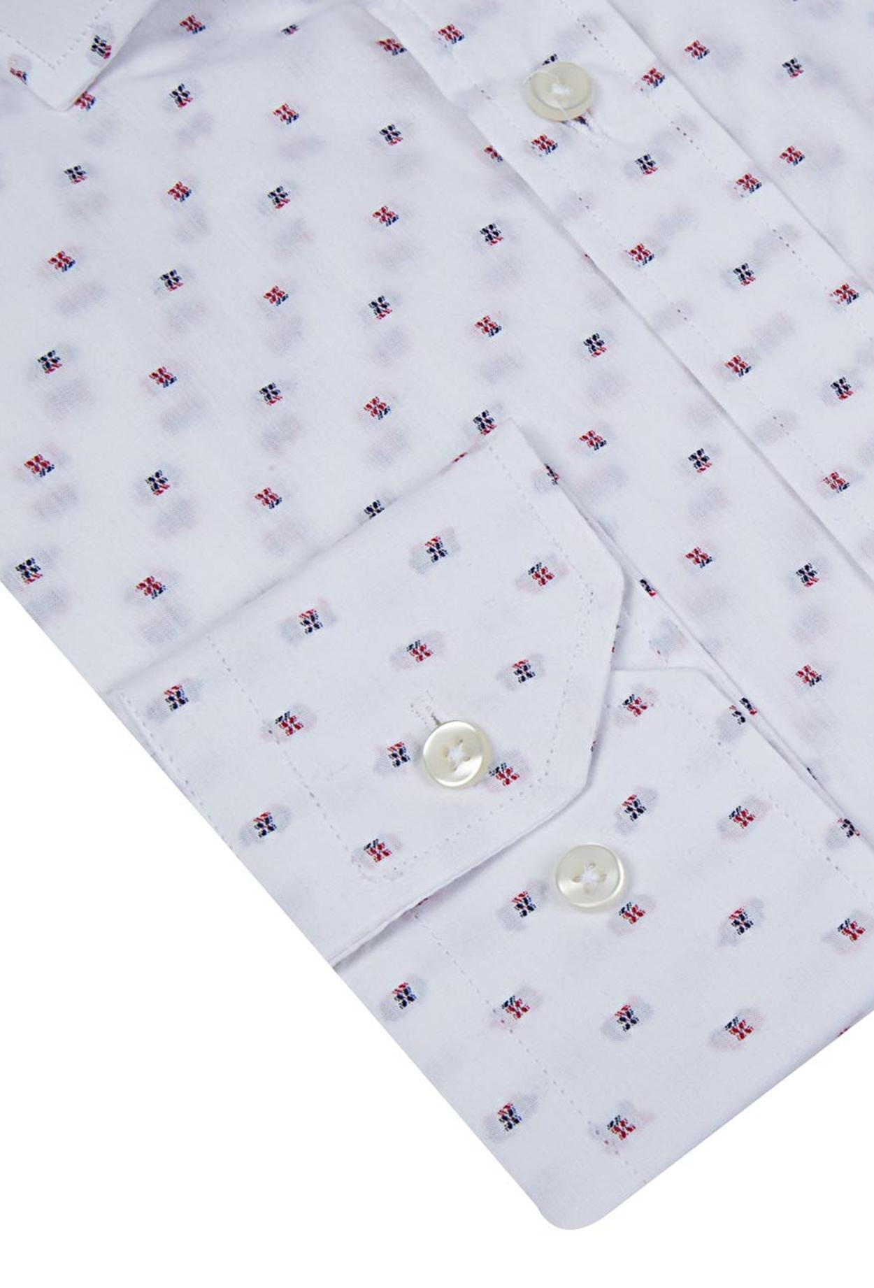 Ds Damat Slim Fit Kırmızı Desenli Gömlek