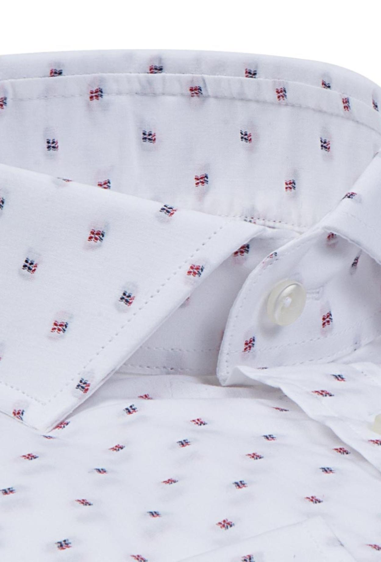 Ds Damat Slim Fit Kırmızı Desenli Gömlek