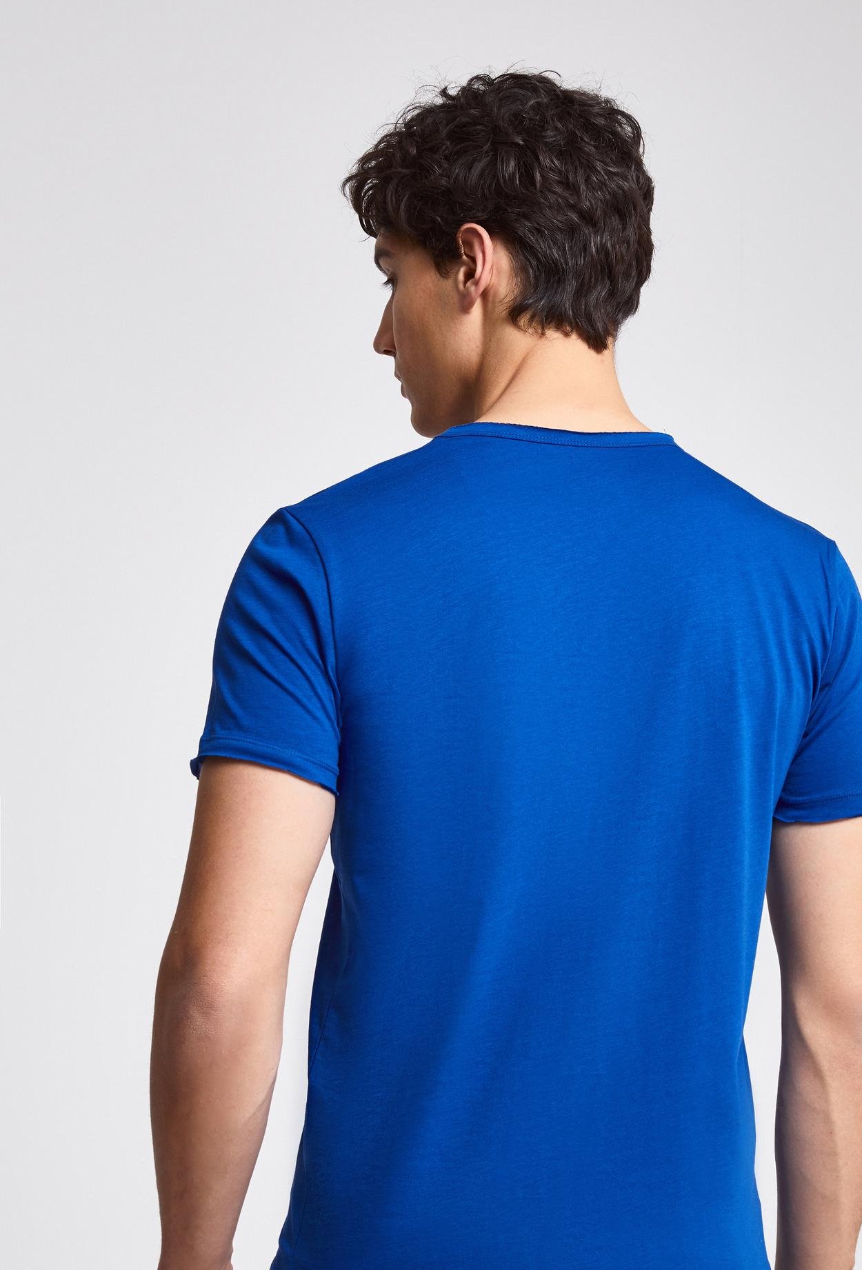 Twn Slim Fit Saks Mavi Düz T-shirt