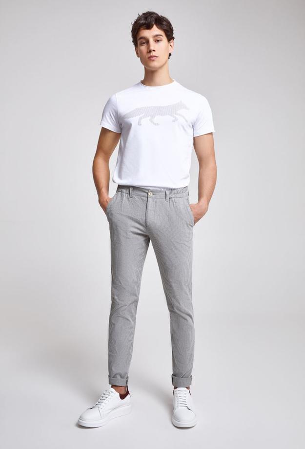 Twn Slim Fit Haki Çizgili Jogger Chino Pantolon - 8682445904772 | Damat Tween