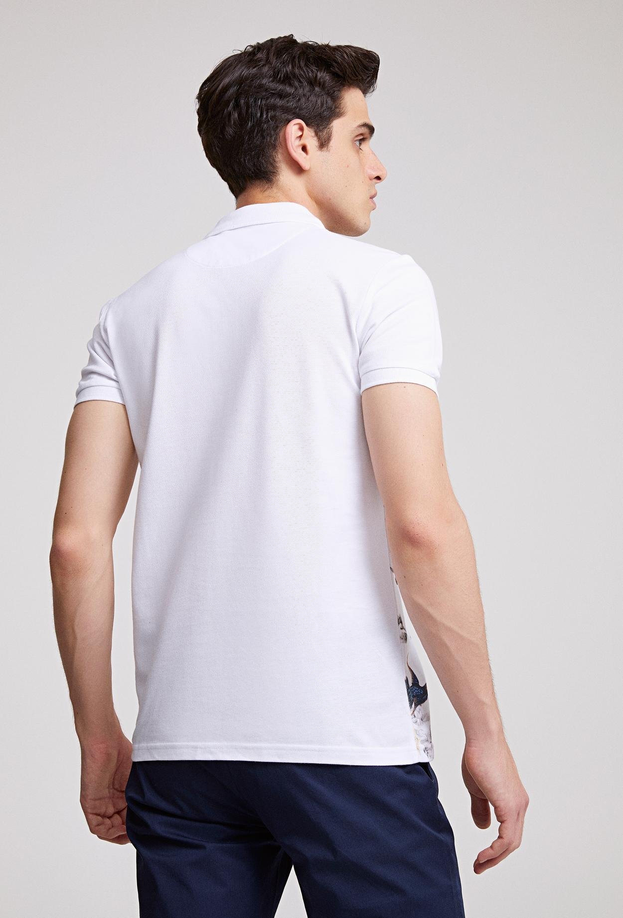 Ds Damat Slim Fit Beyaz Baskılı T-Shirt
