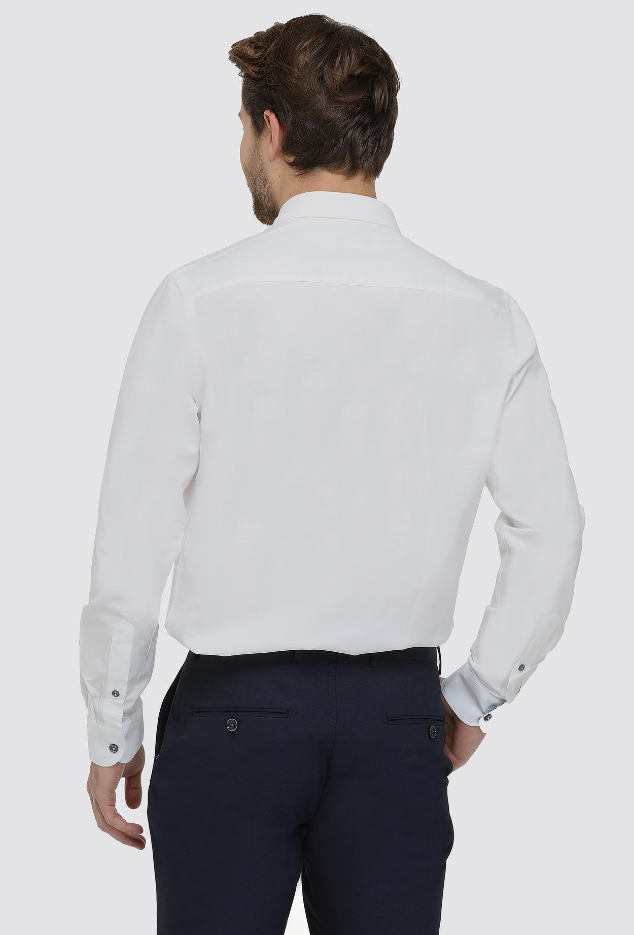 Twn Slim Fit Beyaz Oxford %100 Pamuk Gömlek