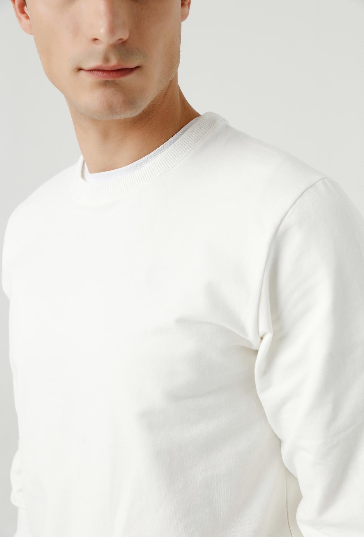 Ds Damat Regular Fit Beyaz Melanj Sweatshirt