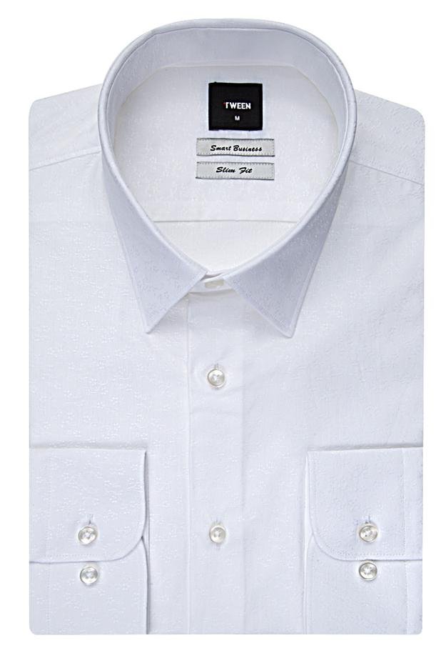 Tween Slim Fit Beyaz Desenli Gömlek - 8681649038382 | Damat Tween