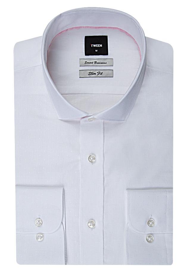 Tween Slim Fit Beyaz Desenli Gömlek - 8681649039068 | Damat Tween