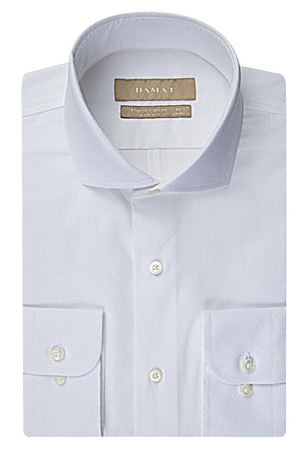 Damat Slim Fit Beyaz Desenli Gömlek - 8681649057918 | Damat Tween