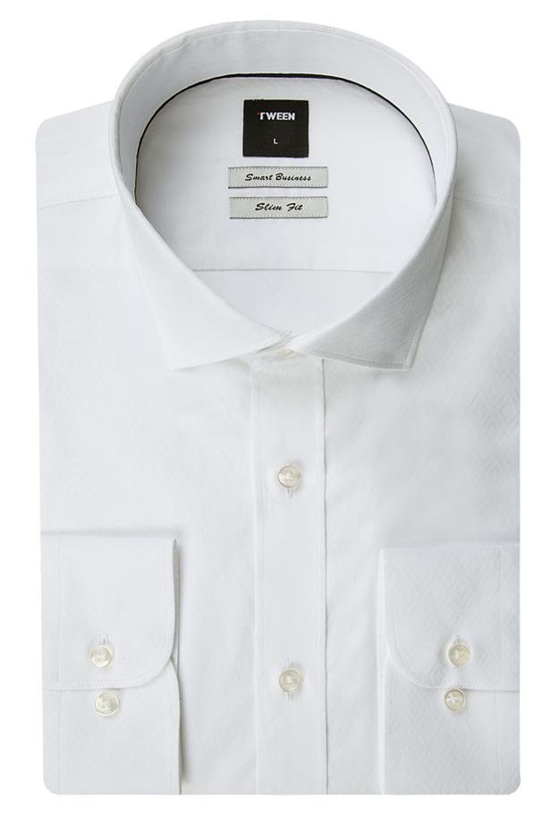 Tween Slim Fit Beyaz Desenli Gömlek - 8681649456827 | Damat Tween