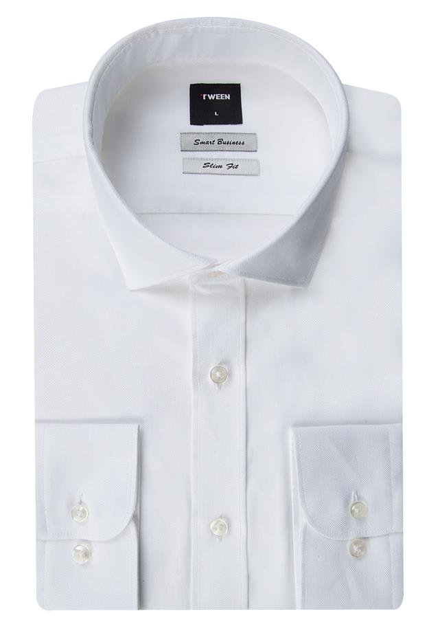 Tween Slim Fit Beyaz Düz Gömlek - 8681649529545 | Damat Tween