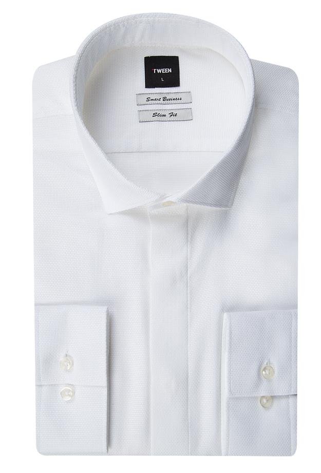 Tween Slim Fit Beyaz Desenli Gömlek - 8681649529637 | Damat Tween