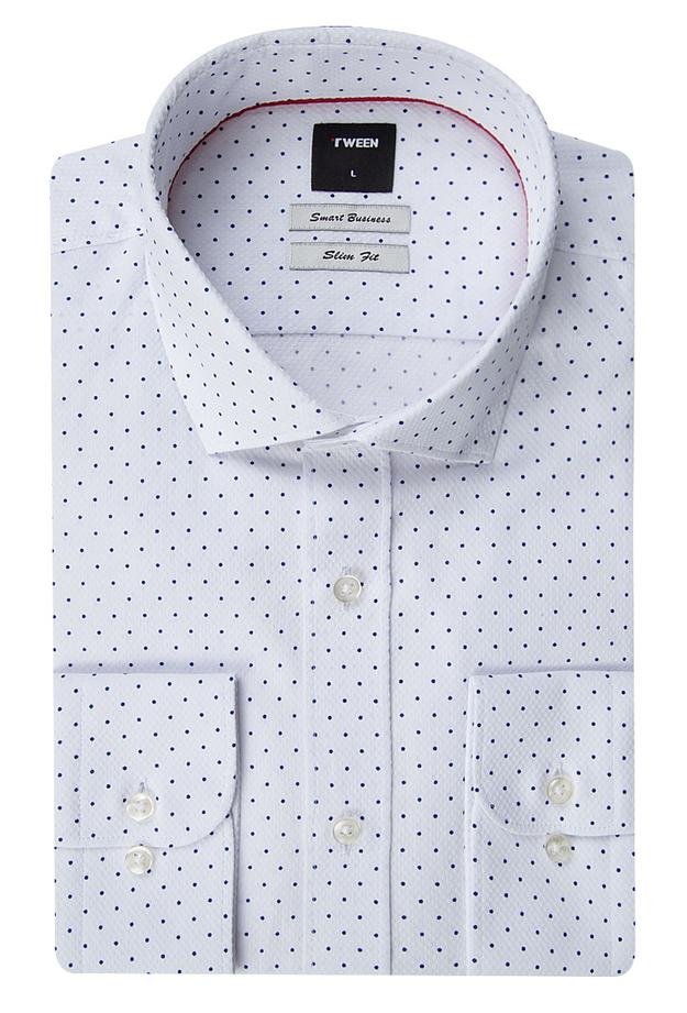 Tween Slim Fit Beyaz Desenli Gömlek - 8681649530213 | Damat Tween