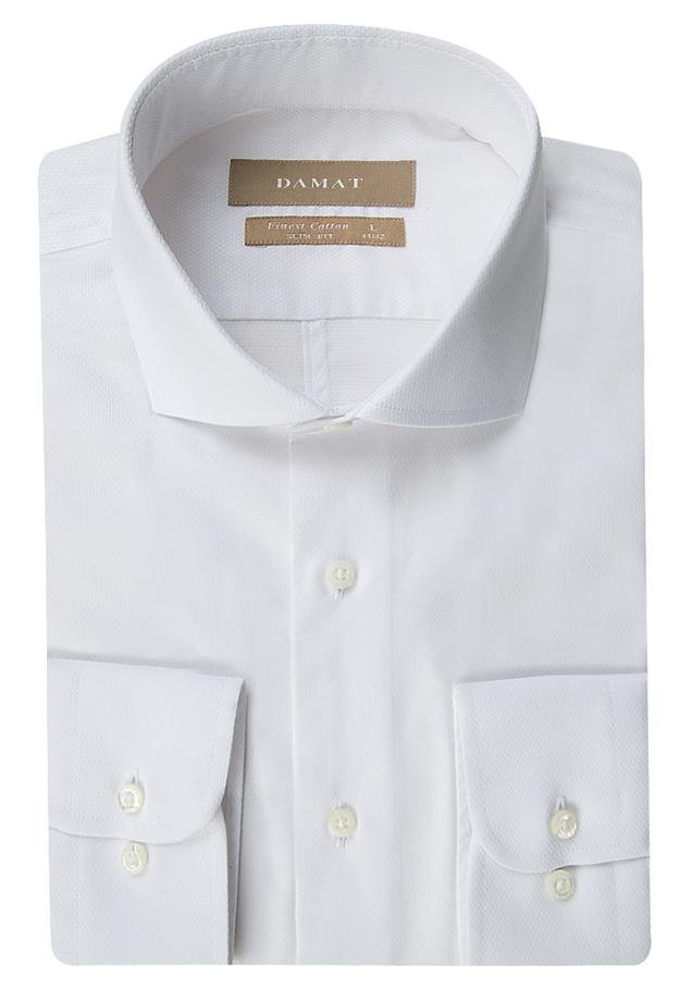 Damat Slim Fit Beyaz Desenli Easy Care Gömlek - 8681649539186 | Damat Tween