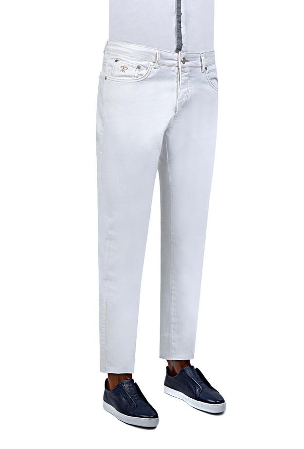 Damat Slim Fit Beyaz Denim Pantolon - 8681649163343 | Damat Tween