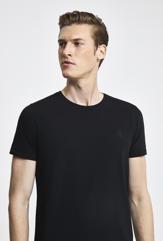 Tween Siyah Baskılı T-Shirt - 8681649866459 | Damat Tween