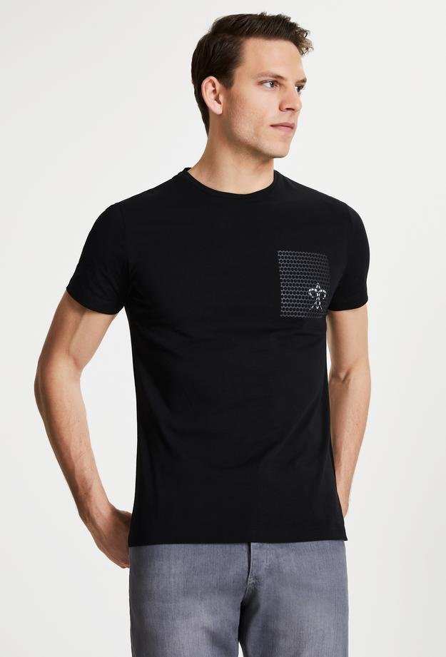Damat Siyah Çizgili Baskılı T-Shirt - 8681649969204 | Damat Tween