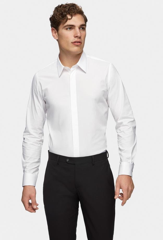 Tween Slim Fit Beyaz Düz Gömlek - 8681649808992 | Damat Tween
