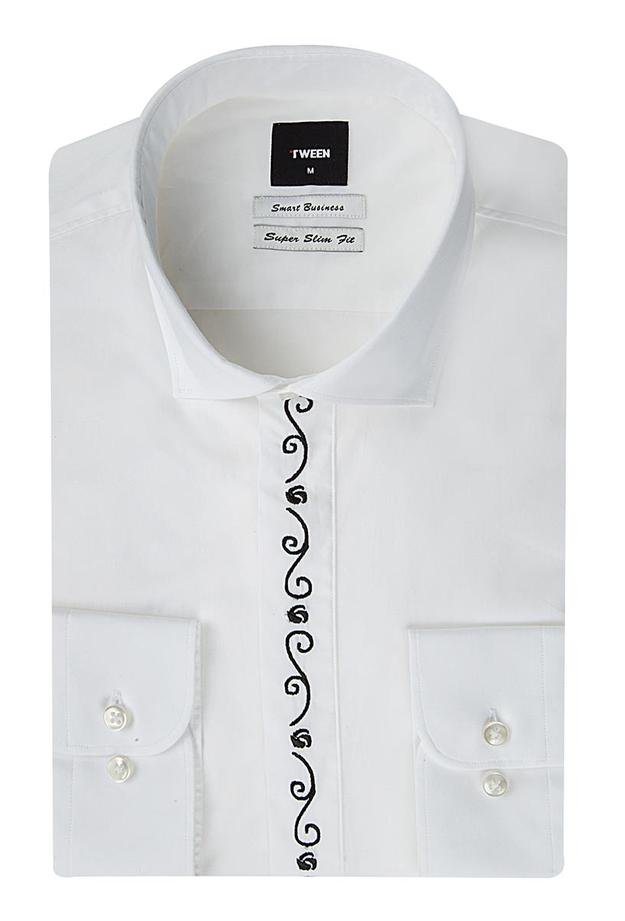 Tween Super Slim Fit Beyaz Düz Easy Care Gömlek - 8681649424307 | Damat Tween