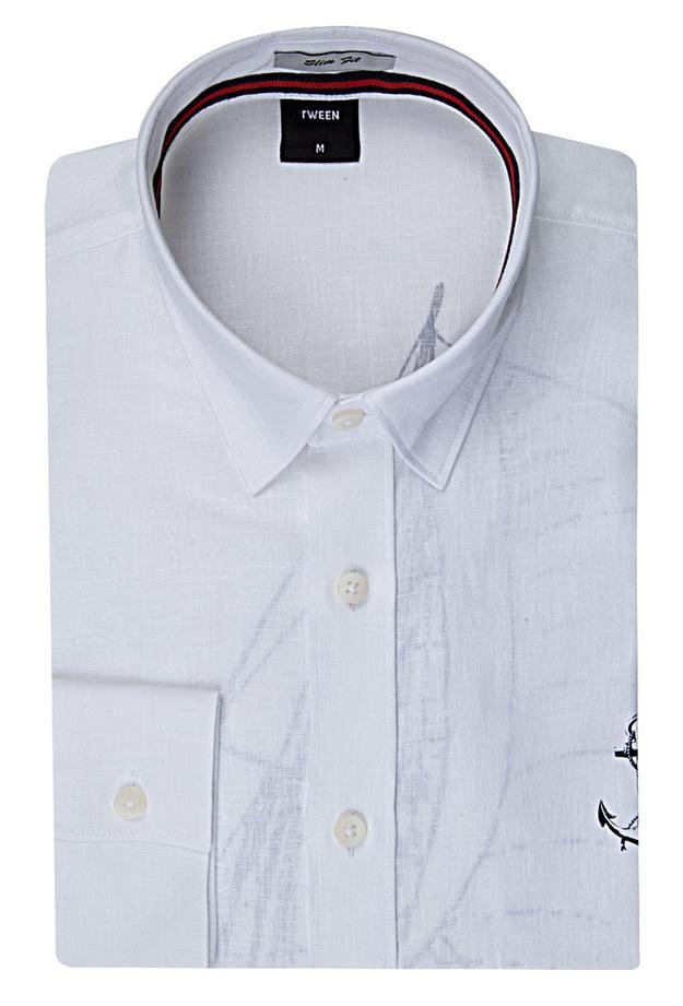 Tween Slim Fit Beyaz Düz Gömlek - 8681649020578 | Damat Tween