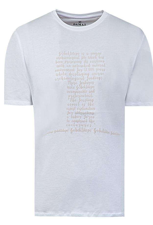 Damat Beyaz Baskılı T-shirt - 8681649720591 | Damat Tween