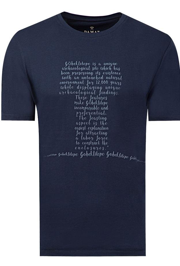 Damat Lacivert Baskılı T-shirt - 8681649720539 | Damat Tween