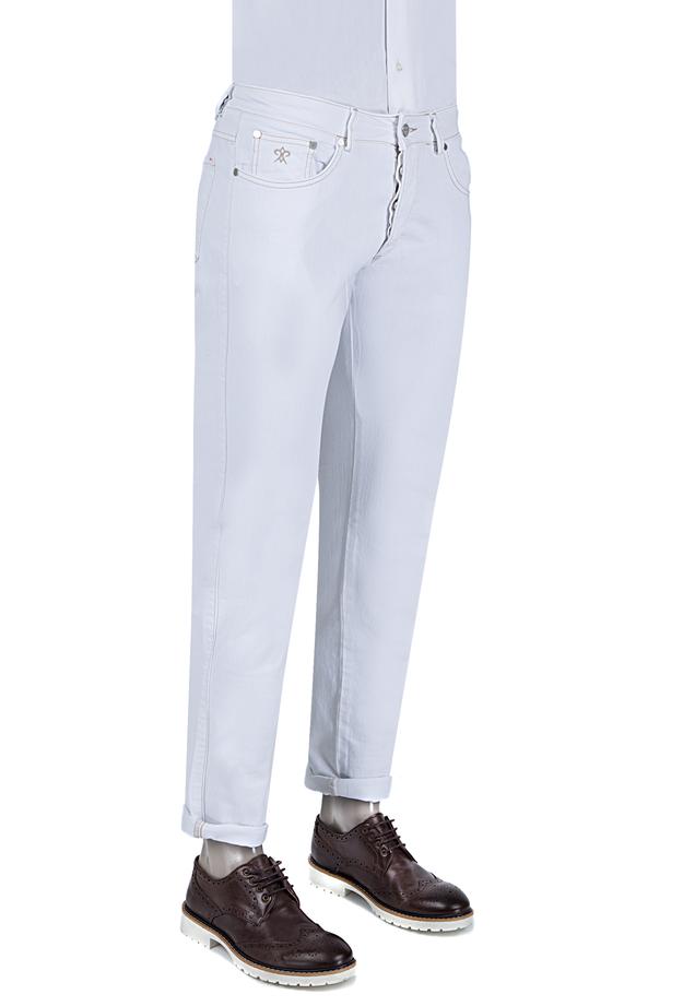 Damat Slim Fit Beyaz Denim Pantolon - 8681142598116 | Damat Tween