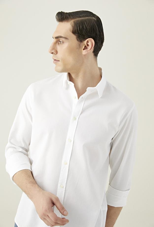 Tween Slim Fit Beyaz %100 Pamuk Gömlek - 8682365208387 | Damat Tween