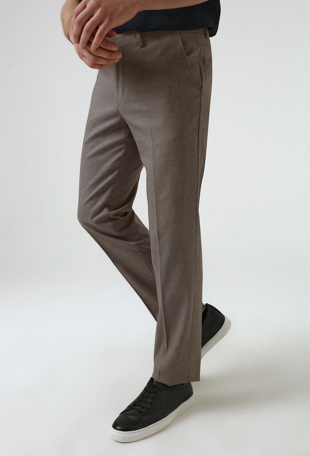 Ds Damat Slim Fit Kahverengi Kaz Ayağı Kumaş Pantolon