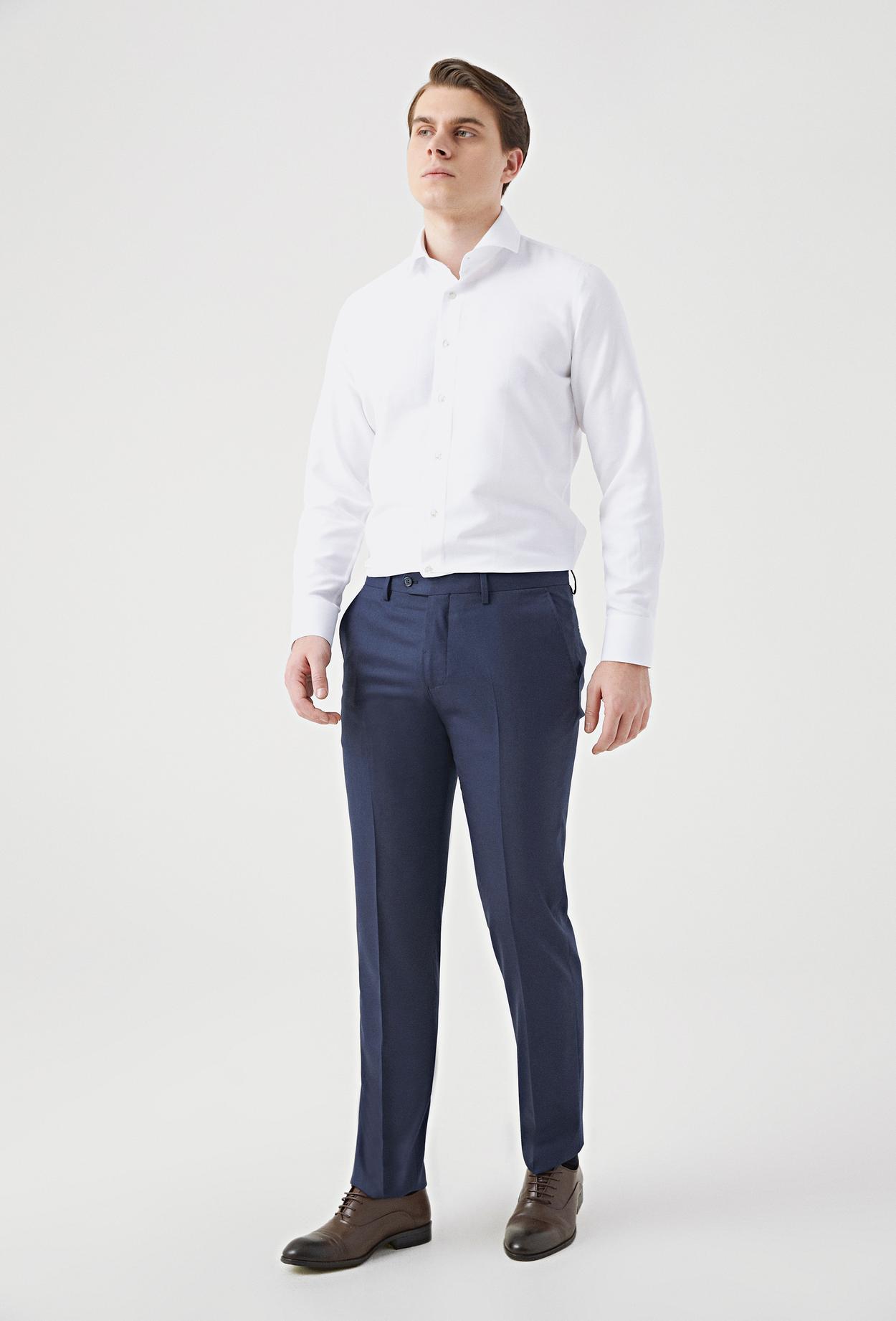 Ds Damat Slim Fit Lacivert Düz Kumaş Pantolon