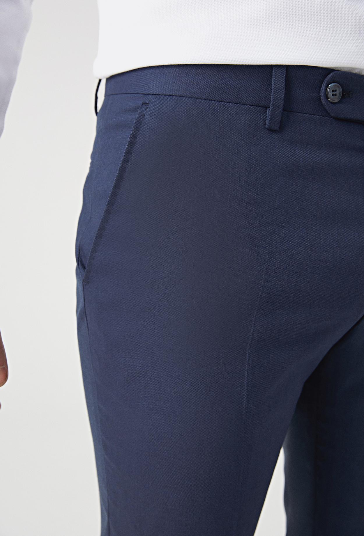 Ds Damat Slim Fit Lacivert Düz Kumaş Pantolon