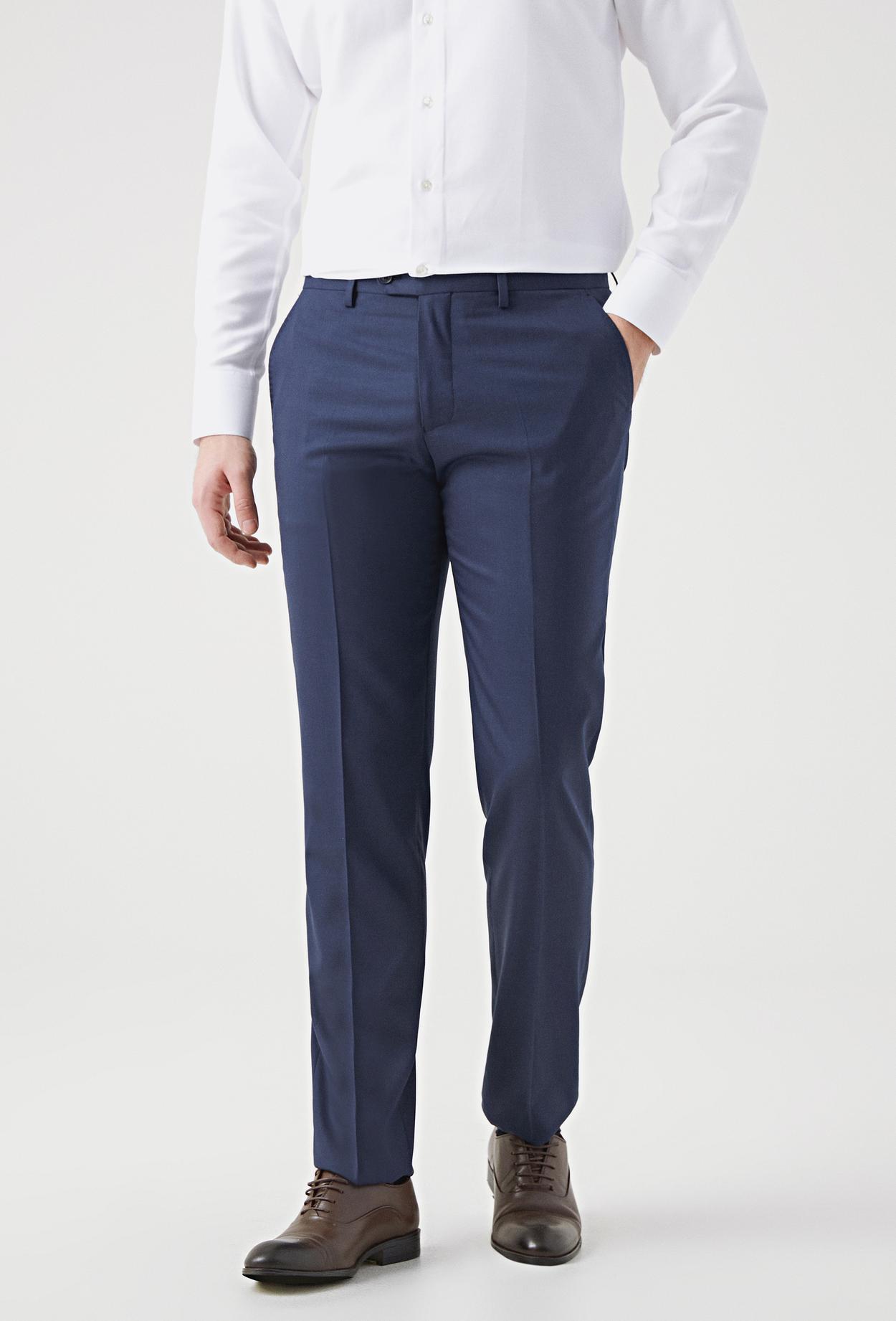 Ds Damat Slim Fit Lacivert Düz Kumaş Pantolon