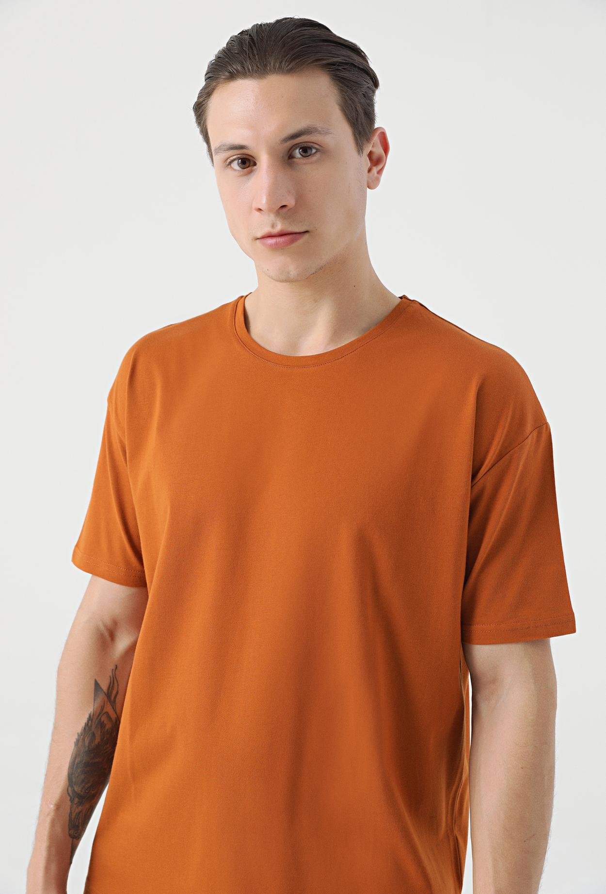 Twn Oversize Tarçın Düz T-Shirt