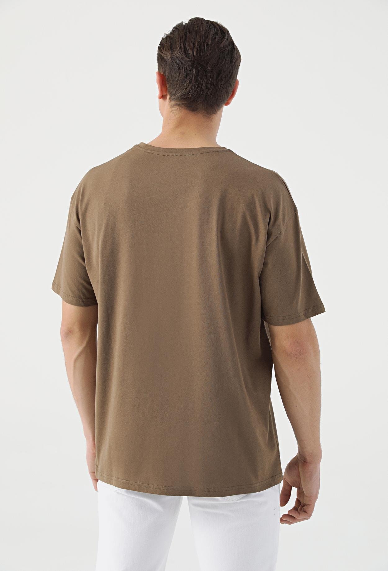 Twn Oversize Vizon Düz %100 Pamuk T-Shirt