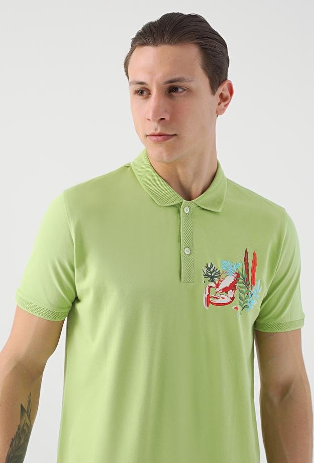 Tween Yeşil Nakışlı %100 Pamuk T-Shirt - 8682364498178 | Damat Tween