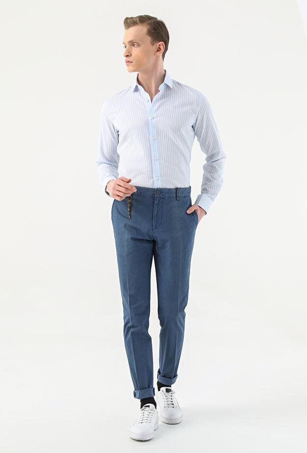 Tween Slim Fit Lacivert Düz %100 Pamuk Chino Pantolon - 8681649372554 | Damat Tween