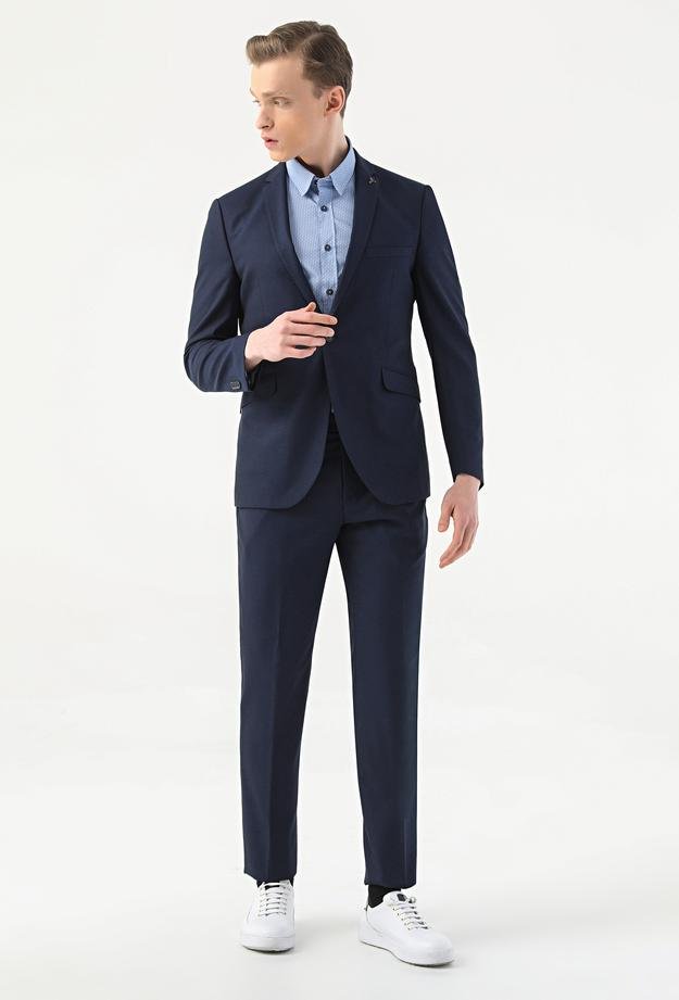 Tween Slim Fit Lacivert Viskon Karışımlı Takim Elbise - 8682365081218 | Damat Tween