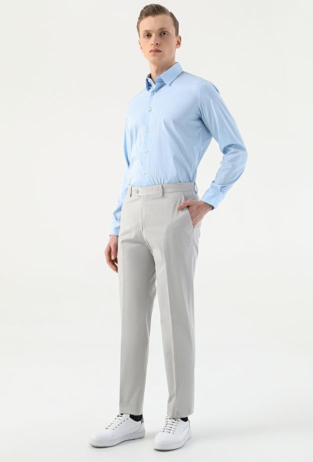 Damat Slim Fit Taş Düz Kumaş Pantolon - 8681649565765 | Damat Tween