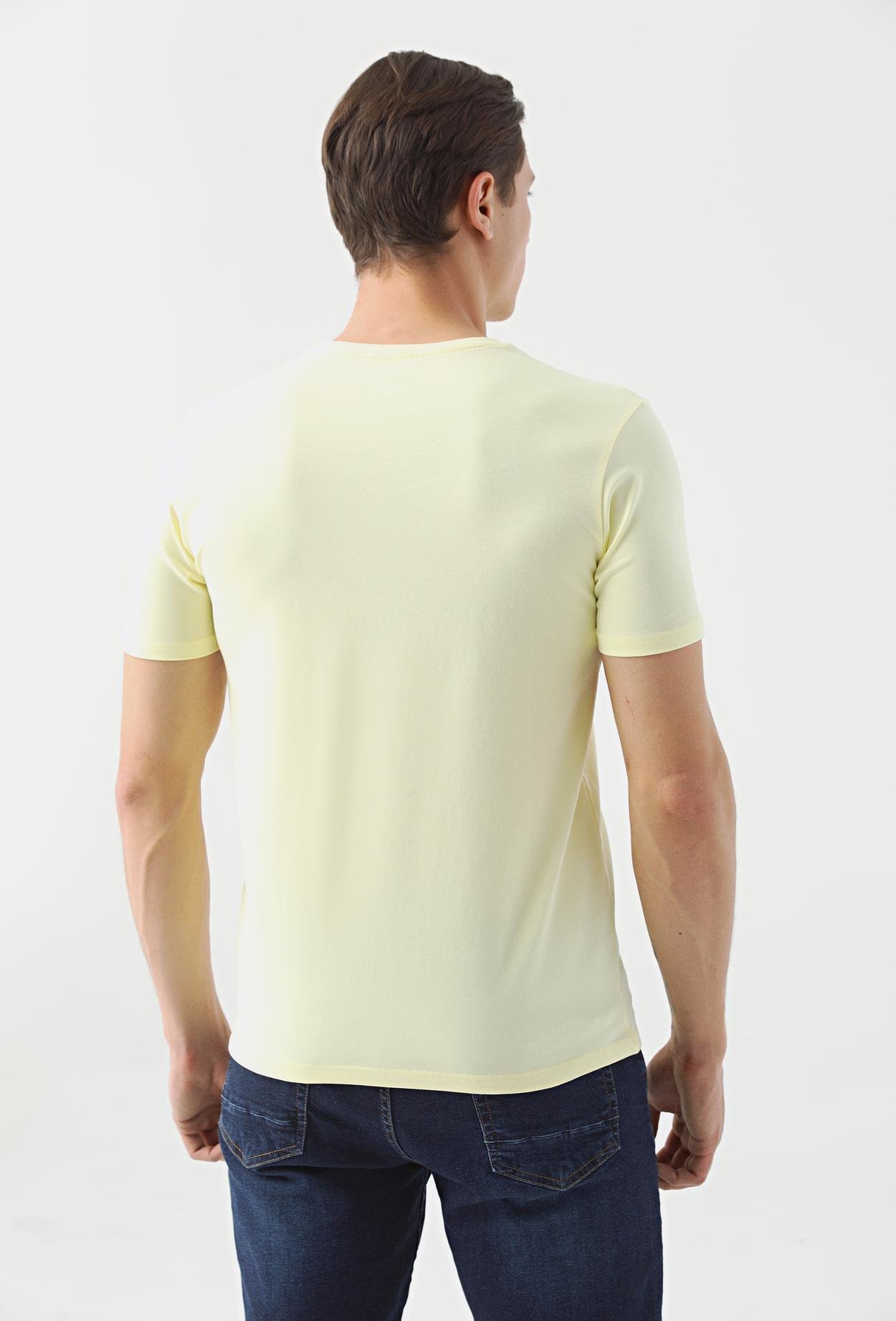 Twn Slim Fit Sarı Düz T-Shirt