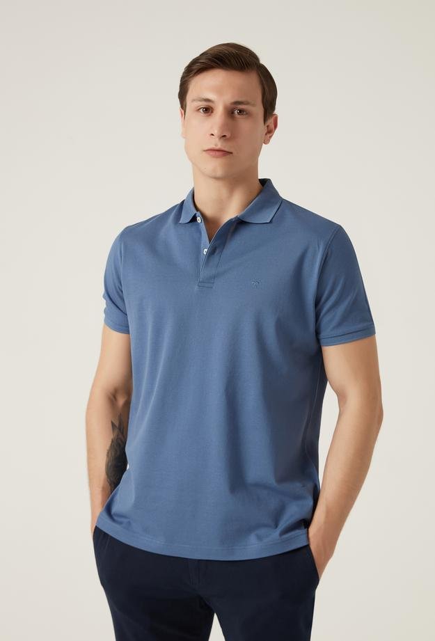 Damat Mavi %100 Pamuk T-Shirt - 8682365191238 | Damat Tween
