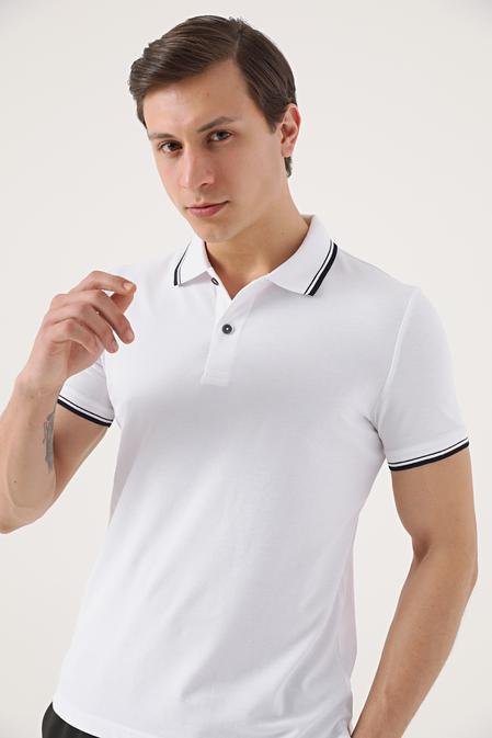 Twn Slim Fit Beyaz Düz Örgü Pamuklu Logo Baskılı T-Shirt - 8683218379773 | D'S Damat