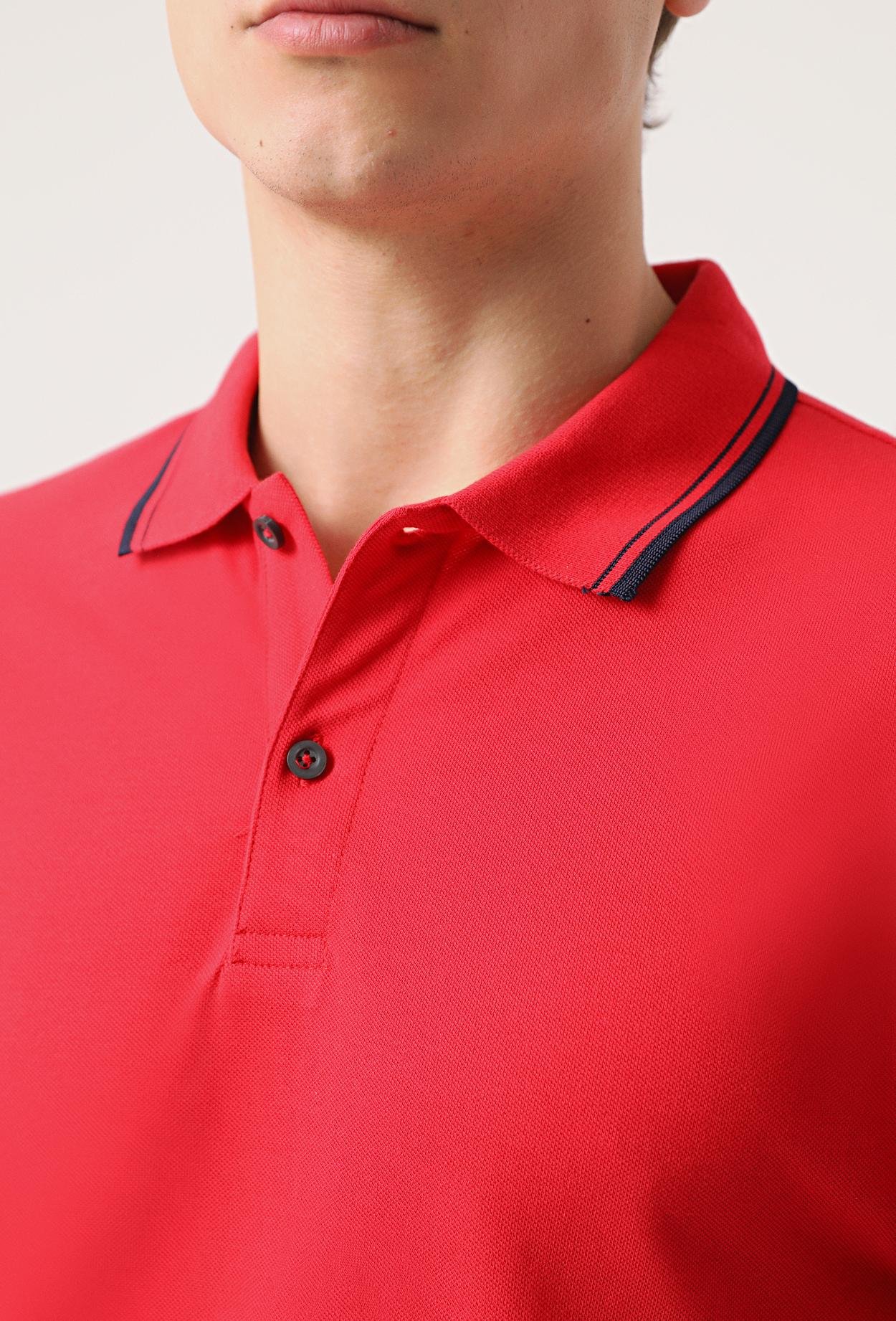 Twn Slim Fit Kırmızı Pike Dokulu %100 Pamuk T-Shirt