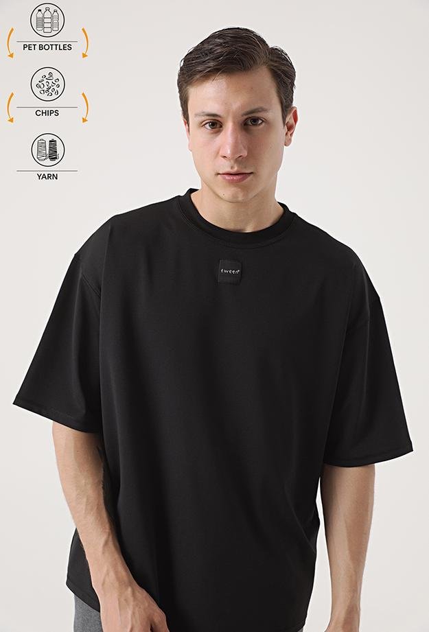 Tween Siyah Recycle T-Shirt - 8682364815180 | Damat Tween