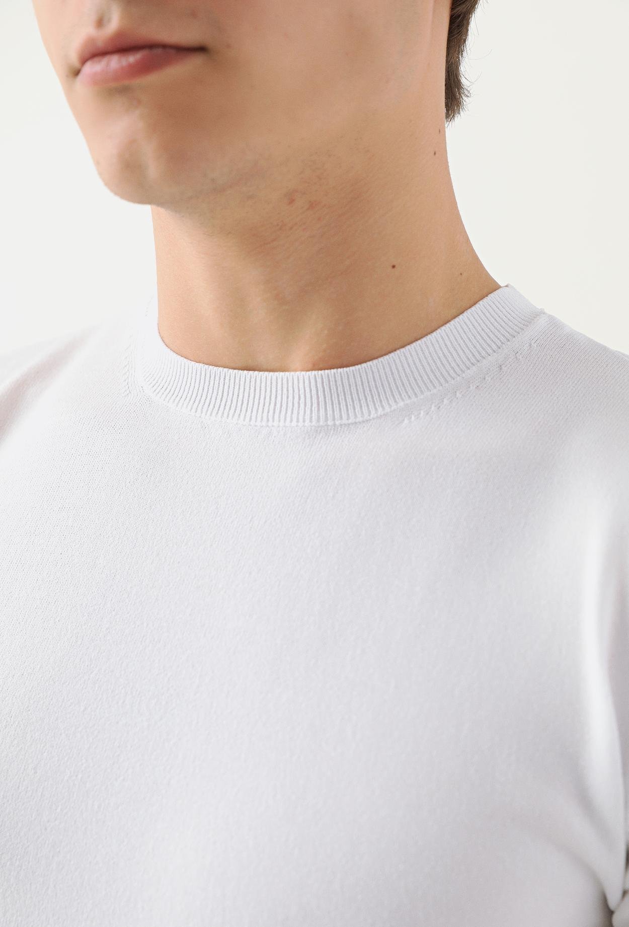 Twn Slim Fit Beyaz Düz Örgü Rayon Örme T-Shirt