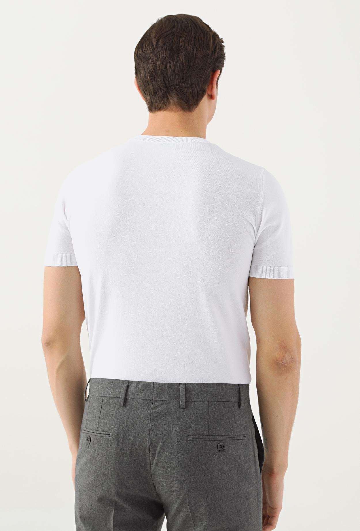 Twn Slim Fit Beyaz Rayon T-Shirt