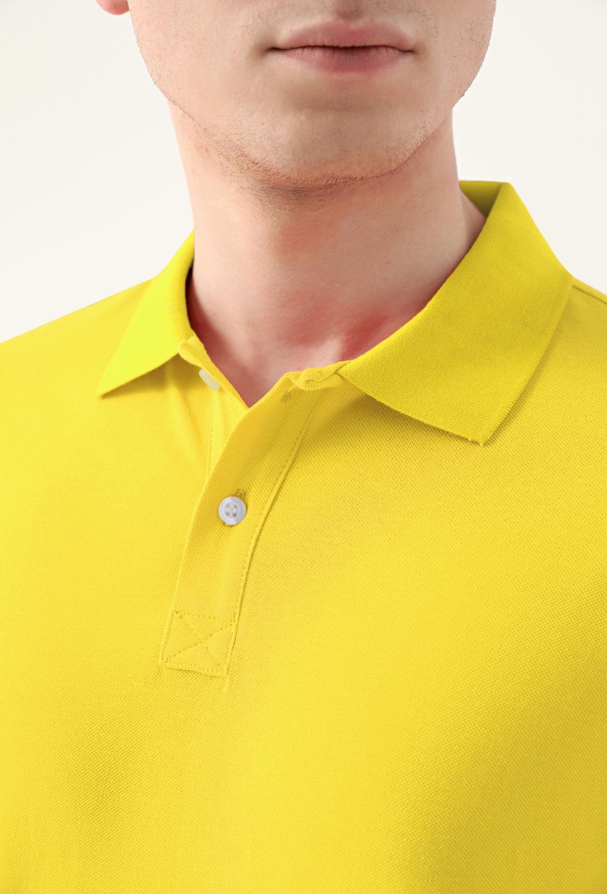 Ds Damat Slim Fit Sarı Çizgili %100 Pamuk Polo Yaka T-Shirt